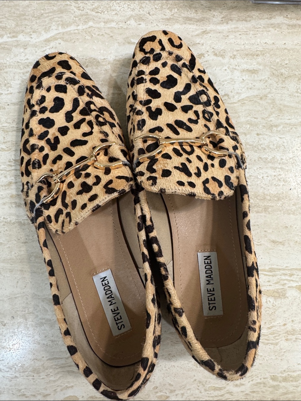 Steve Madden Leopard Print Loafers - Tan and Black